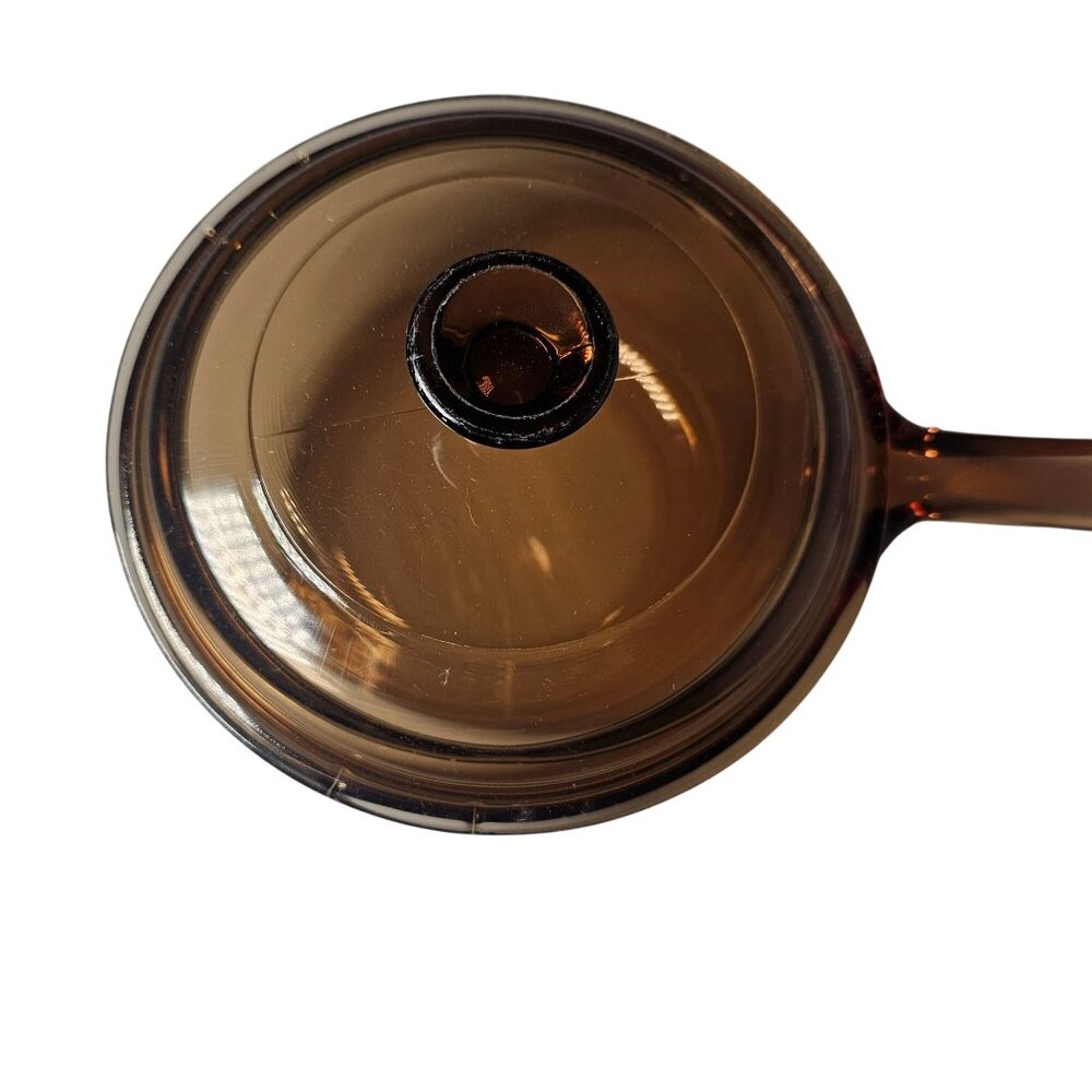 Pyrex Visions Amber Sauce Pan 6" CorningWare France kitchen .5 qt glassware - Picture 7 of 8
